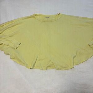 Yellow free people waffle knit top